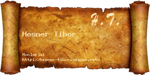 Hesner Tibor névjegykártya
